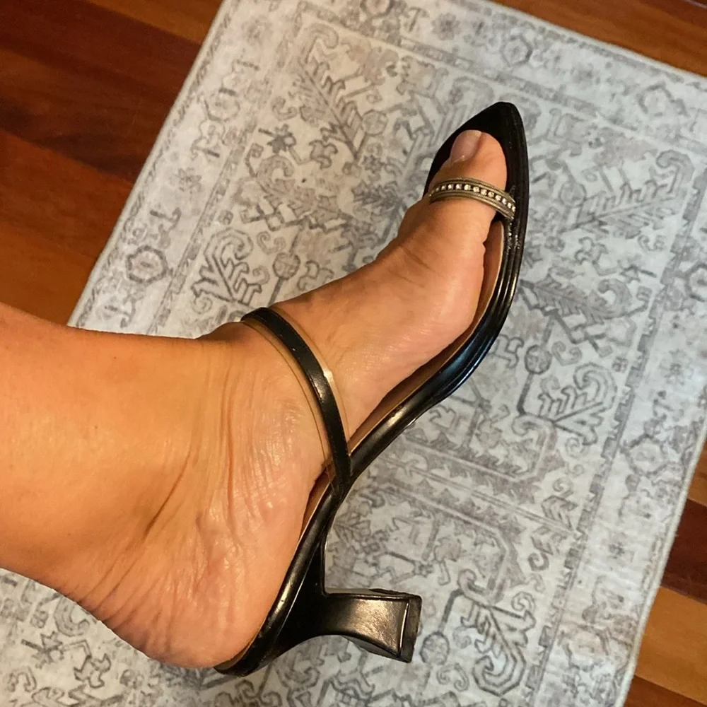 AnneKlein towering ,strap sandal